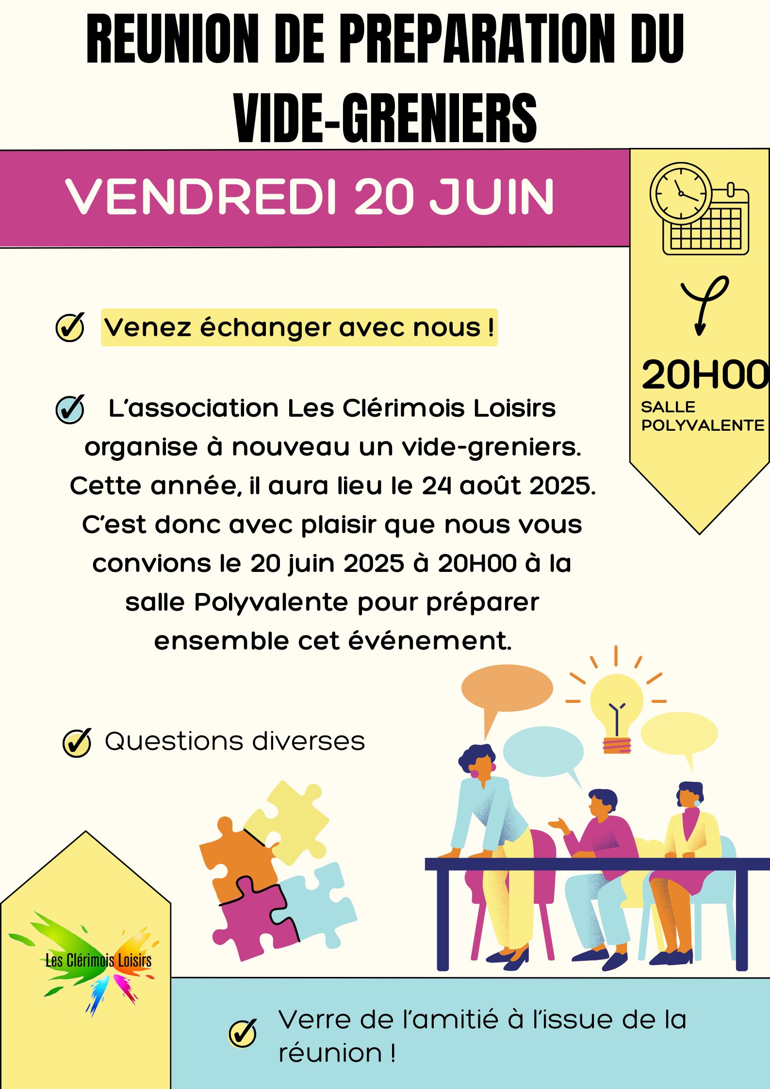 Reunion préparation Vide-Greniers